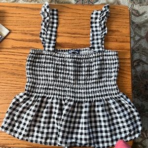 Black/white Buffalo plaid tank top